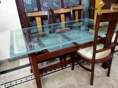 WOODEN SHEESHAM DINING TABLE