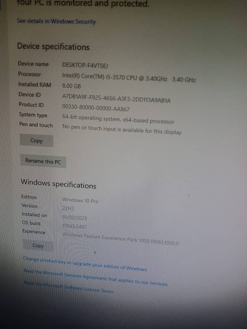 Gaming Pc for sale I5 3RD 8GB Ram 500hdd 160 ssd 2 gb graphic card 4