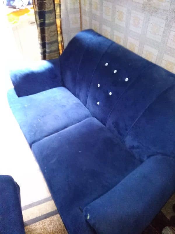 3 Pc Sofa Set,6 Seats,Velvet Blue 0