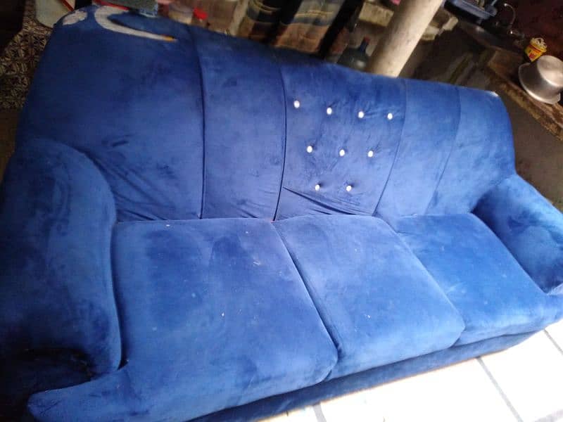 3 Pc Sofa Set,6 Seats,Velvet Blue 1