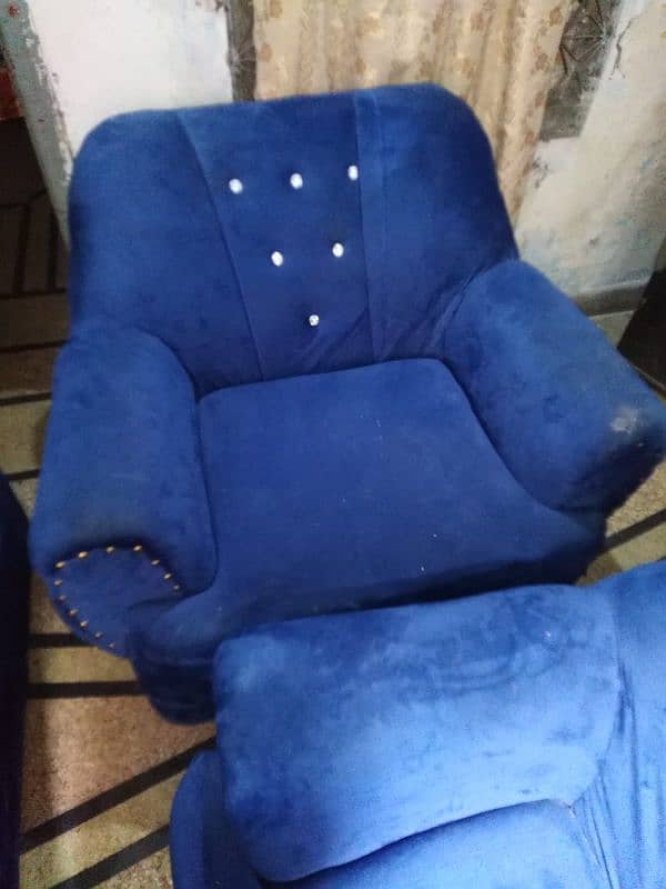 3 Pc Sofa Set,6 Seats,Velvet Blue 2