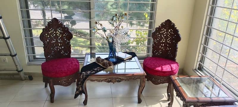 100 PERCENT PURE SHISHAM WOOD CHAIRS AND SMALL TABLE FOR FREE 7