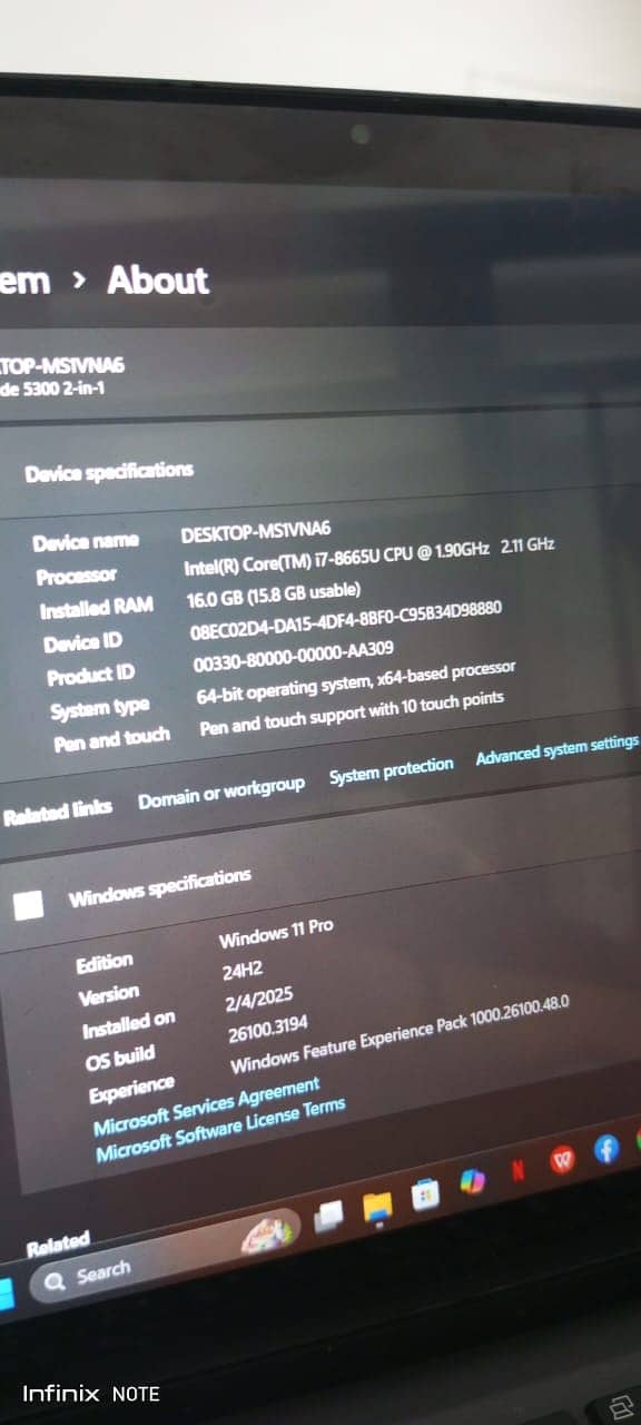 Dell Latitude 5300 Core i7 8th Generation 2in1 16gb RAM 256 SSD 0