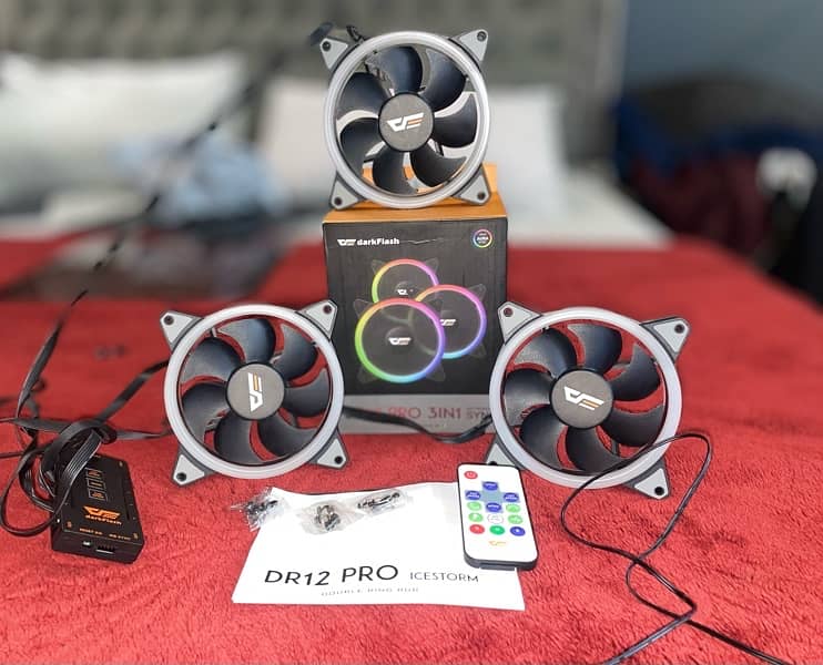 DarkFlash DR12 PRO ARGB 3x FANS WITH ARGB CONTROLLER 10/10 2