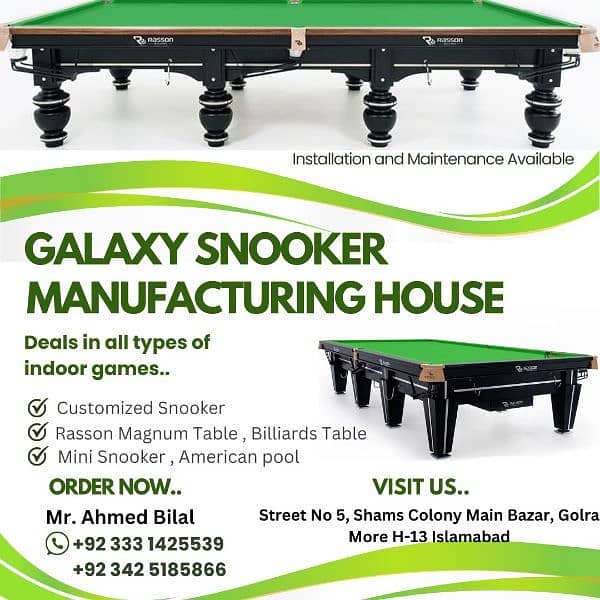 SNOOKER TABLE  FACTORY/ BILLIARDS TABLE Workshop /DIRECT MANUFACTURER 0