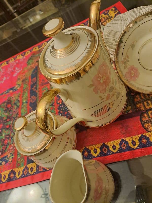 Gold plated tea set luxury item 0