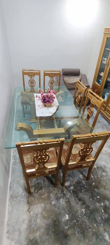 1 table 6 chairs  condition bilkul new sath may guldasta free 2