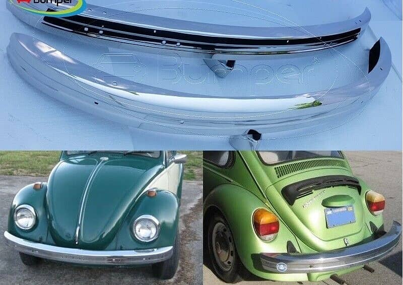 VolksWagon Foxy Super Beetle Front & Rear steel iron bumpers Latest 3