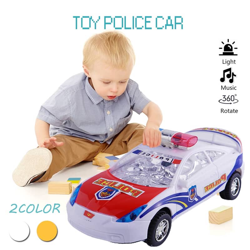 Children's Electric Alloy Simulation Police Car Diecast Model Toy with 1