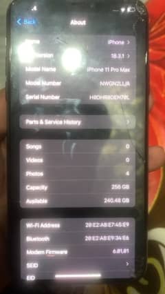 iphone 11 pro max  256 GB  Non PTA