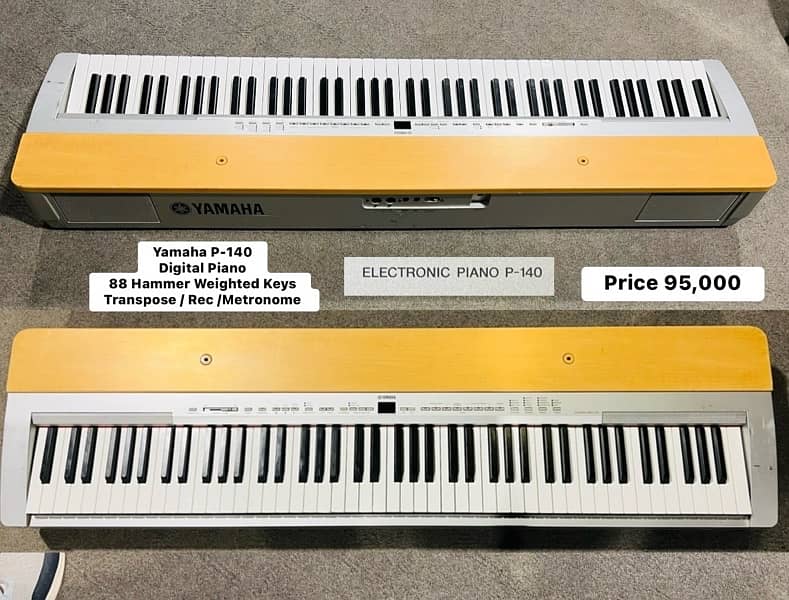 Yamaha P-140 Digital Piano 88 Hammer Weighted Keys guitar keyboard 0