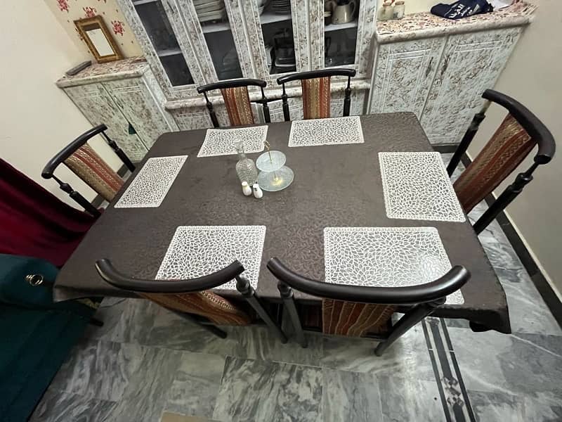 wooden dining table with 6 chairs 4