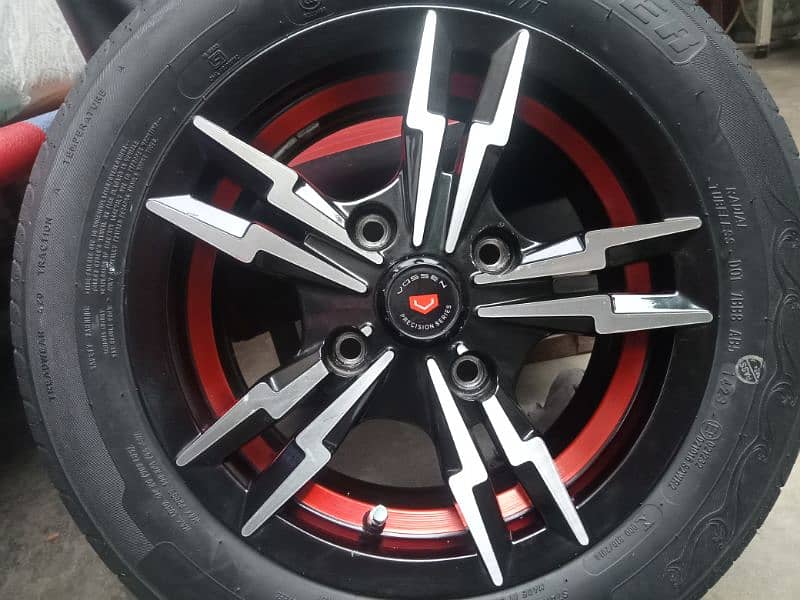 13 inch alloy rim with tyre 1