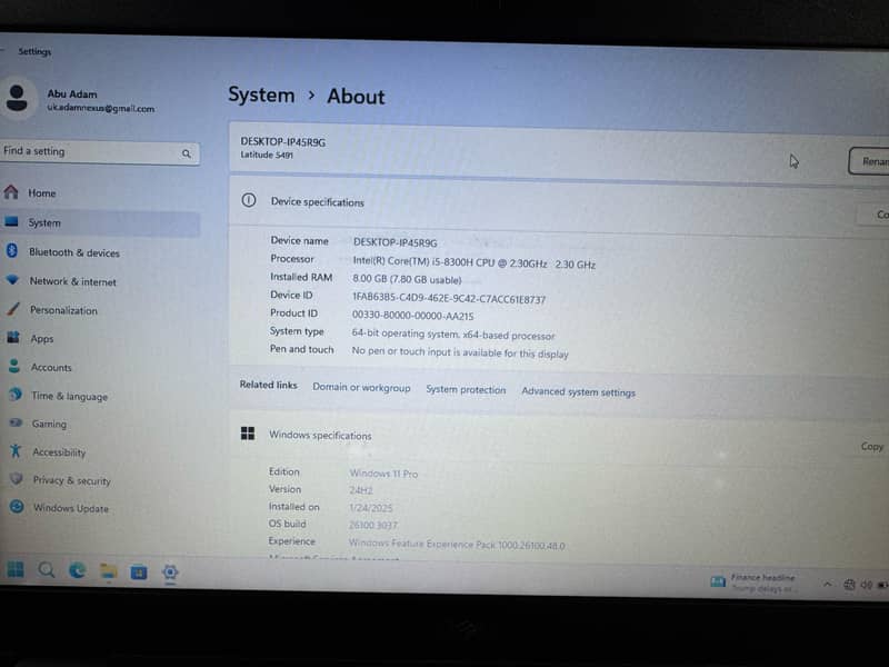 Dell Latitiude 5491 Core i5 8th Generation 14