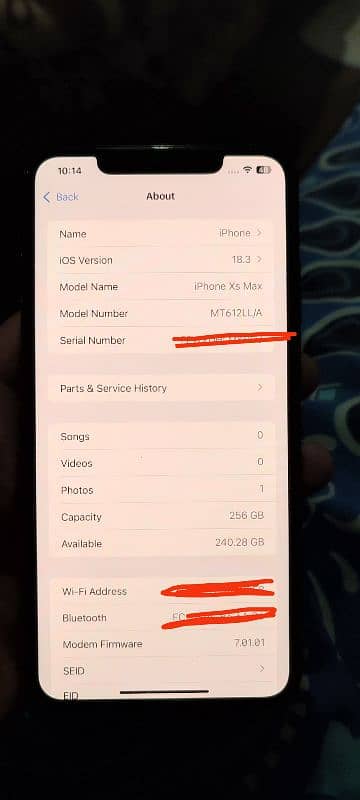 Iphone XS Max 256 Gb condition 9.5/10 PTA Approved 1
