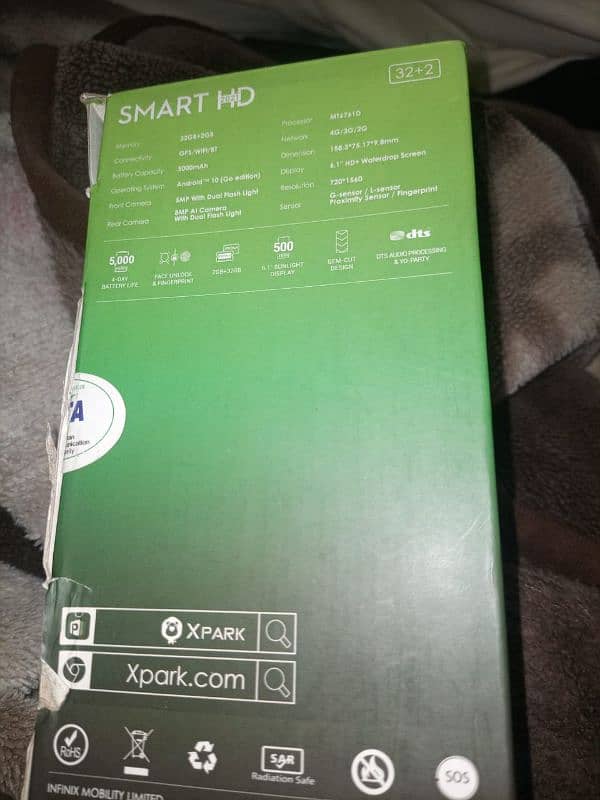 infinix smart hd good condition with box memory 2 32 12