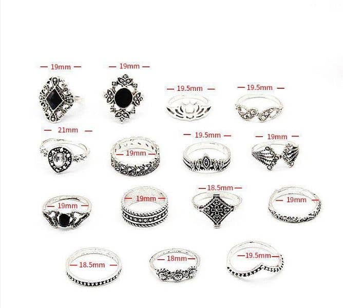 Ramadan Offer !! 15 Pcs Rings Set for Girls 1