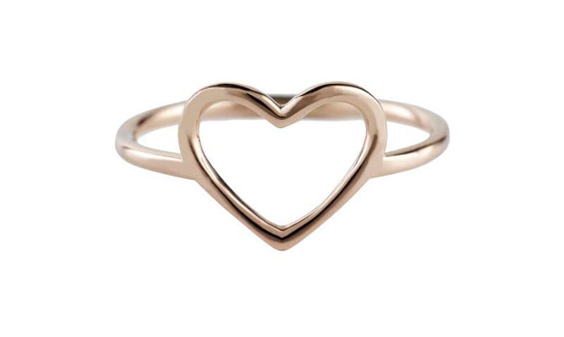 "Beautiful Golden Heart Ring 0