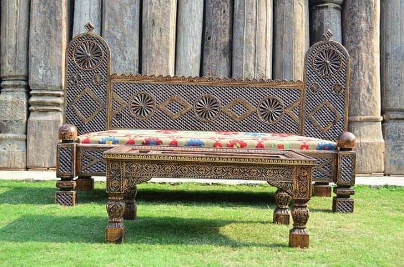 wooden/handmade bed/king bed/hand carving/Single bed/handicraft sofa 19