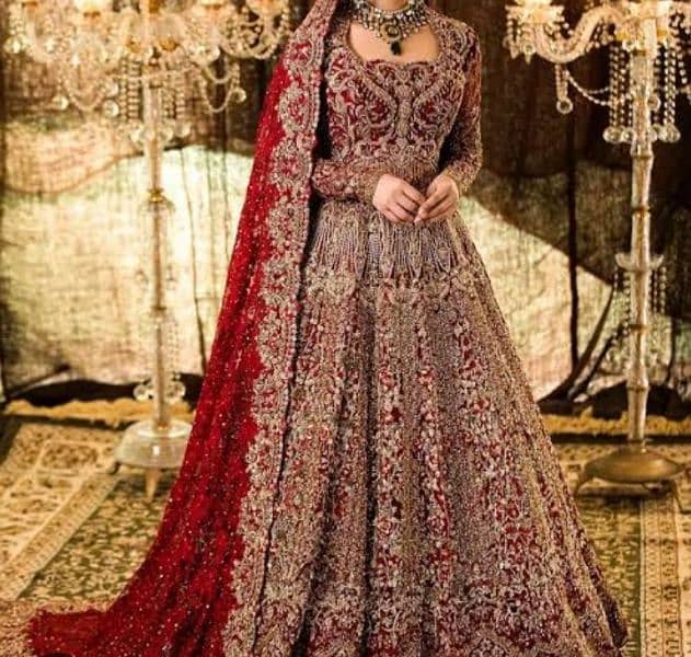 baraat maroon raw silk heavy lehnga 0