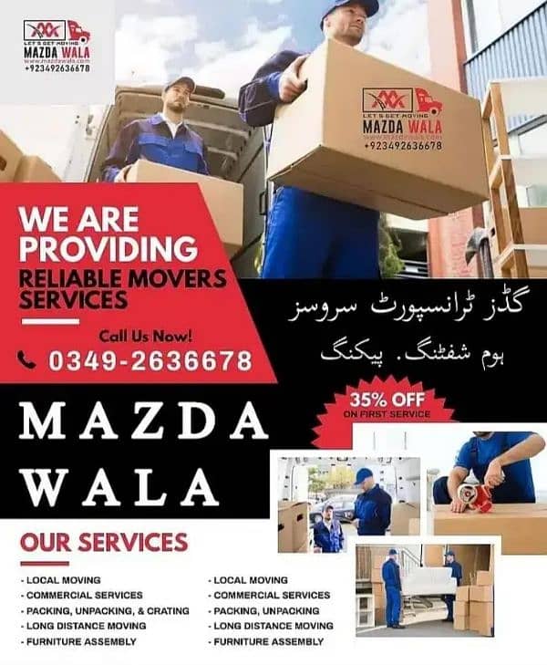 Movers Packers Services / home shifting/Shehzore Mazda /Good Transport 2