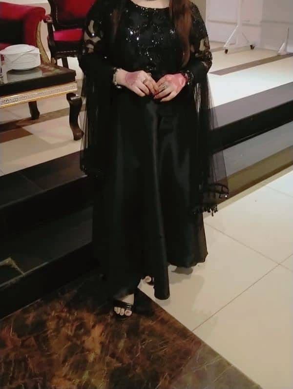 Black Maxi with embroidery work 0