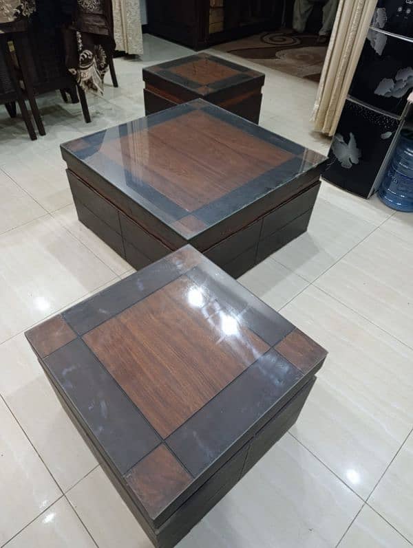 Wooden Table Set for Sale - Center Table & Side Tables 0