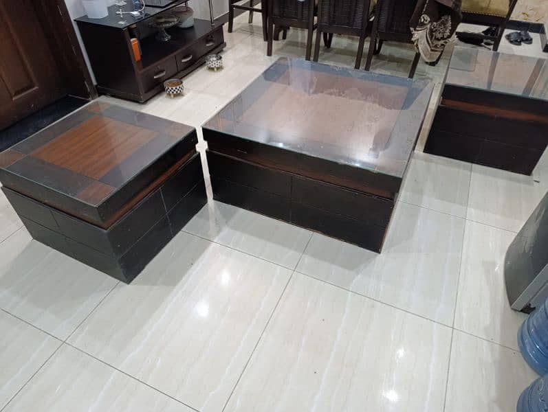 Wooden Table Set for Sale - Center Table & Side Tables 3