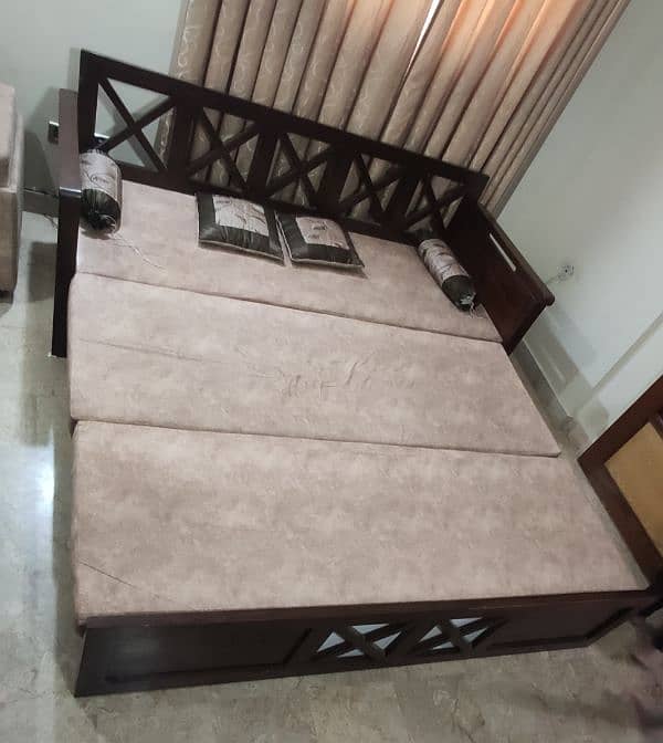 WOODEN SOFA CUM BED 1