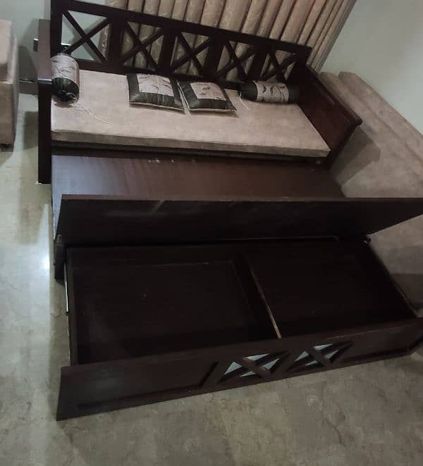 WOODEN SOFA CUM BED 3