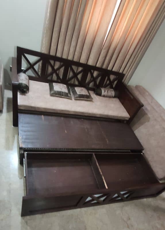 WOODEN SOFA CUM BED 4