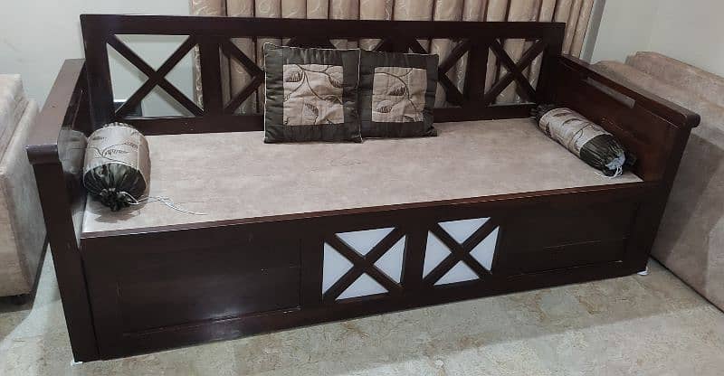 WOODEN SOFA CUM BED 5