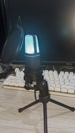 Rgb gaming mic with pop filter and shockmount