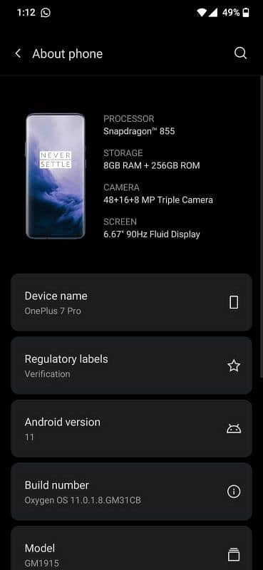 one plus 7 pro (8 gb + 256gb) 5