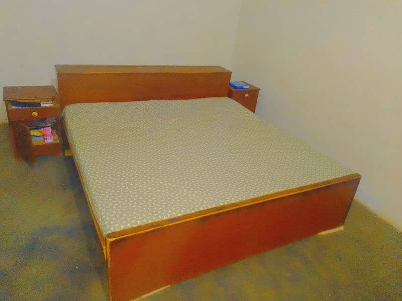 Bed with Side table and mattress 0