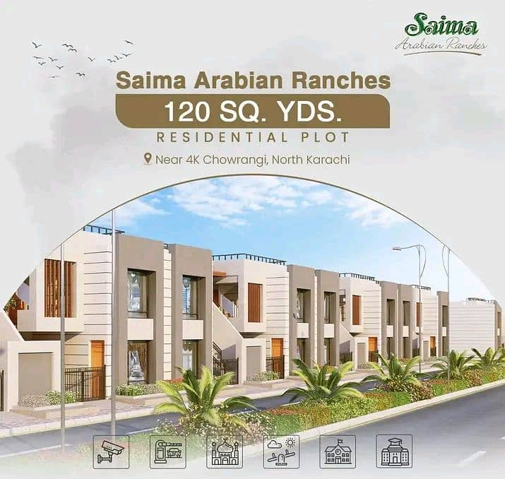 120 Square Yards Plot available on Installments in Saima Arabian Ranches. 0