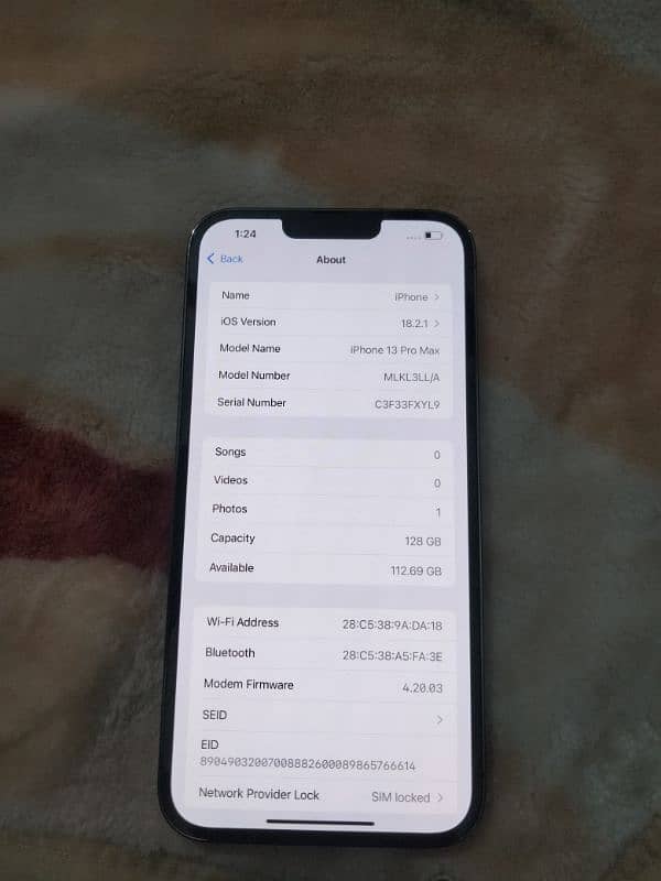 iphone 13 pro max 128gb non pta JV 7