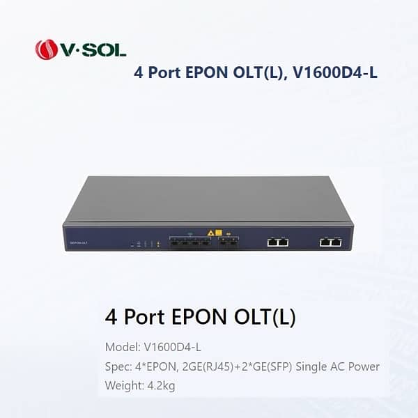 VSOL 4 Port EPON OLT(L) V1600D4-L (1G) - New Stock 0