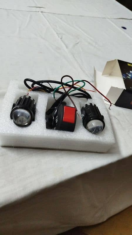 mini driving fog lights pair white yellow dual colour 0