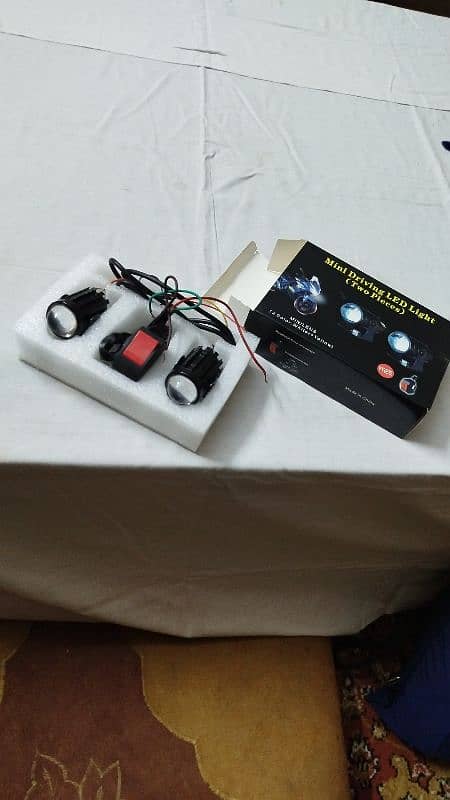 mini driving fog lights pair white yellow dual colour 1