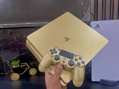 PS4 Slim ( Gold edition ,2 Controllers ,500Gb ,7+ Games  PlayStation 4