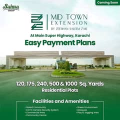 175 Square Yards Plot available on Installments in Saima Mid Town Extension.