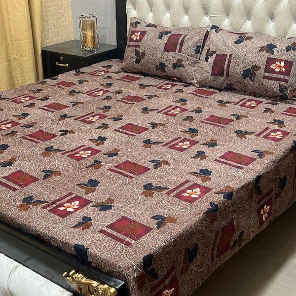 3pcs Crystal cotton Printed Double Bedsheets, WhatsApp (03145156658) 1