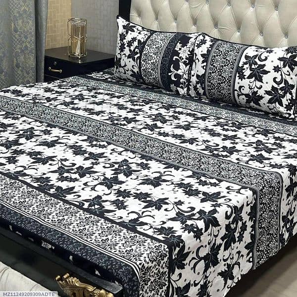 3pcs Crystal cotton Printed Double Bedsheets, WhatsApp (03145156658) 2