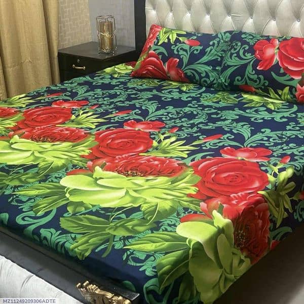 3pcs Crystal cotton Printed Double Bedsheets, WhatsApp (03145156658) 4