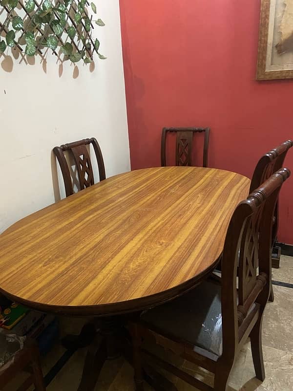 wooden Dining table with 6 chairs 1