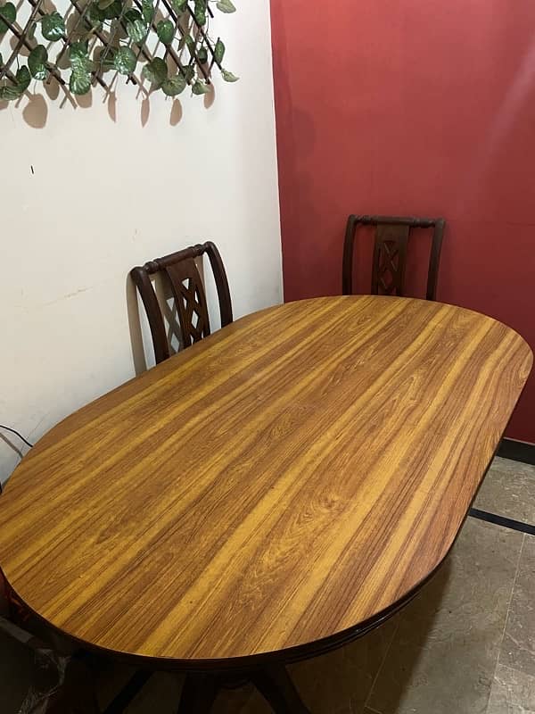 wooden Dining table with 6 chairs 3