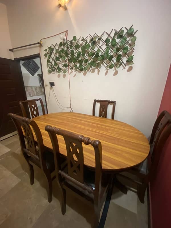 wooden Dining table with 6 chairs 4