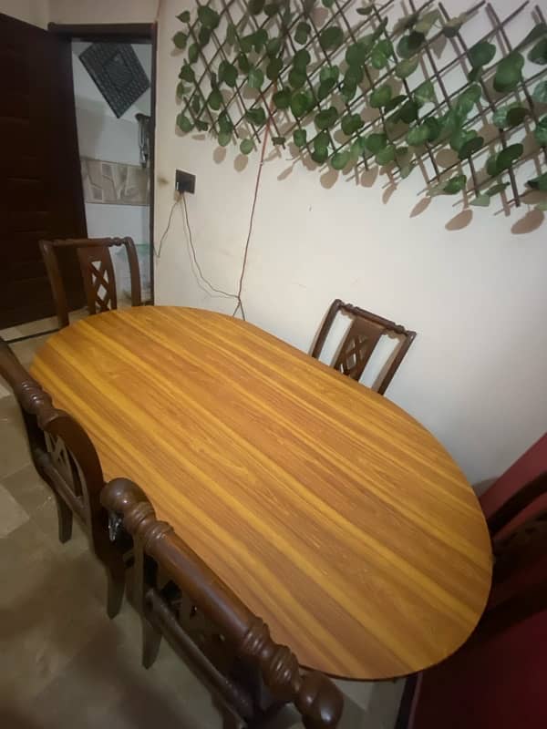 wooden Dining table with 6 chairs 5