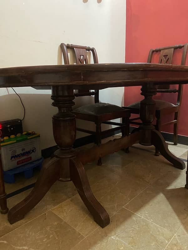 wooden Dining table with 6 chairs 6